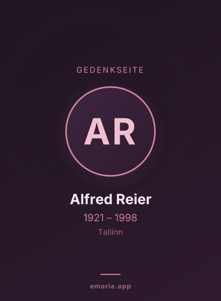 Gedenkportrait von Alfred Reier