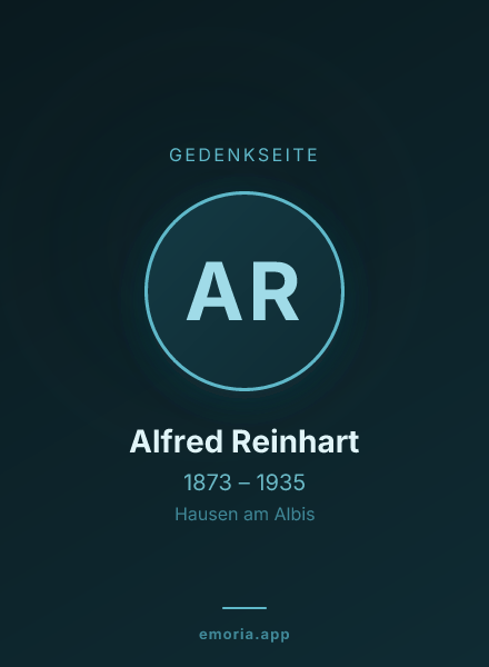 Gedenkportrait von Alfred Reinhart