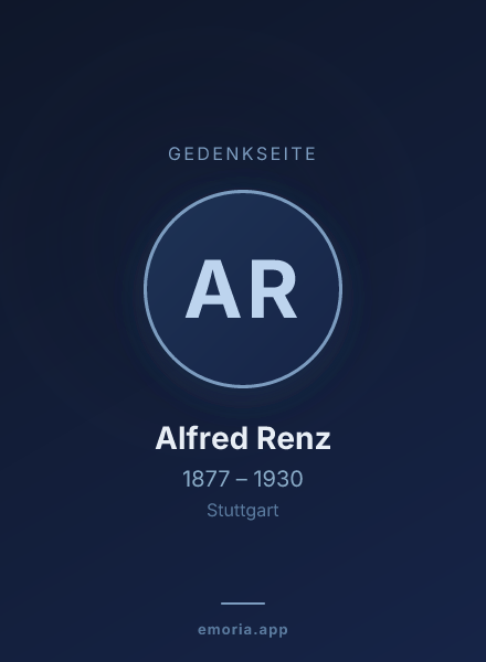 Gedenkportrait von Alfred Renz