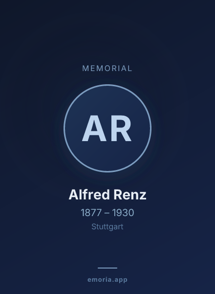 Memorial portrait of Alfred Renz