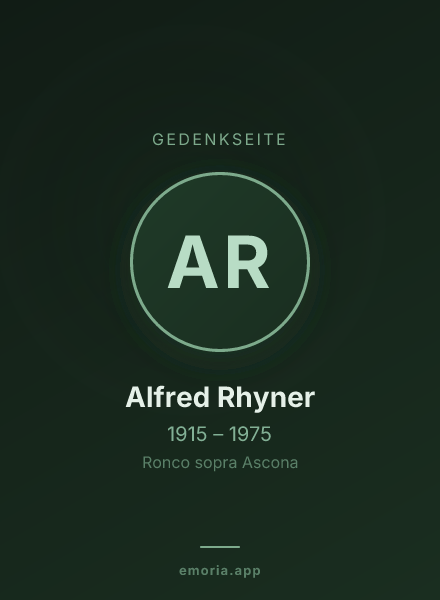 Gedenkportrait von Alfred Rhyner