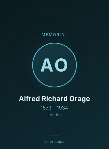 Memorial portrait of Alfred Richard Orage