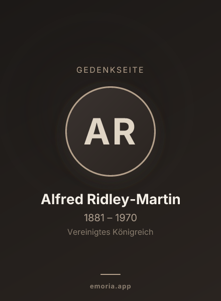 Gedenkportrait von Alfred Ridley-Martin