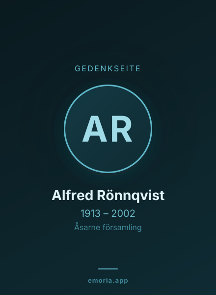 Gedenkportrait von Alfred Rönnqvist