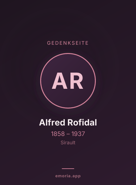 Gedenkportrait von Alfred Rofidal