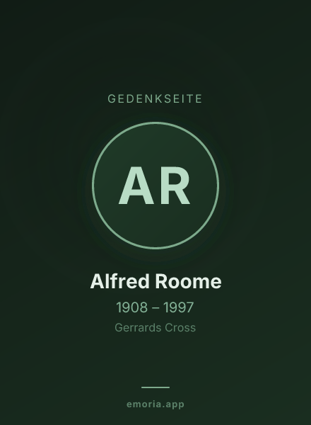 Gedenkportrait von Alfred Roome