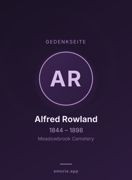 Gedenkportrait von Alfred Rowland