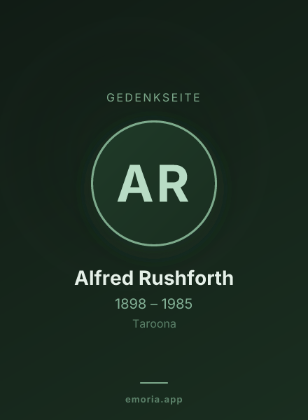 Gedenkportrait von Alfred Rushforth