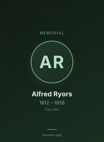 Memorial portrait of Alfred Ryors