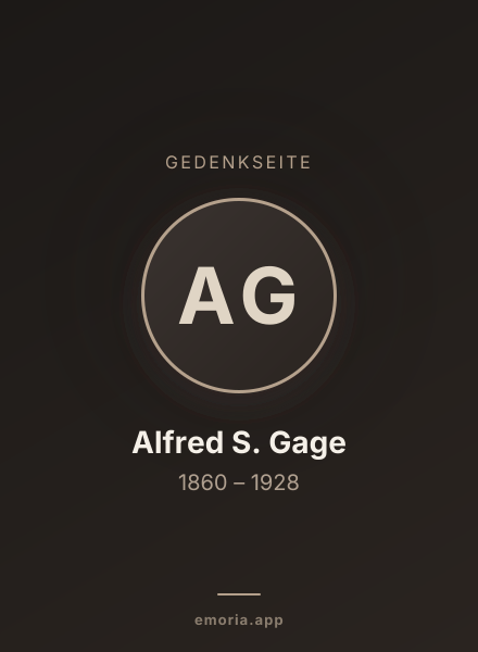 Gedenkportrait von Alfred S. Gage