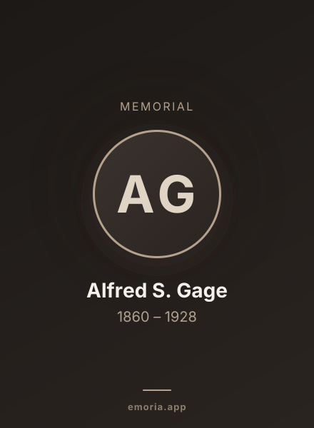 Memorial portrait of Alfred S. Gage