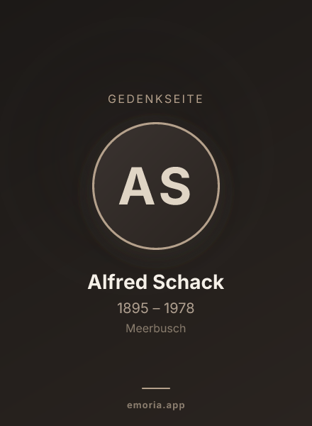 Gedenkportrait von Alfred Schack