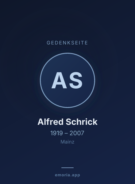 Gedenkportrait von Alfred Schrick