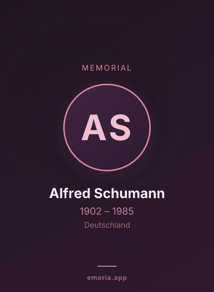 Memorial portrait of Alfred Schumann