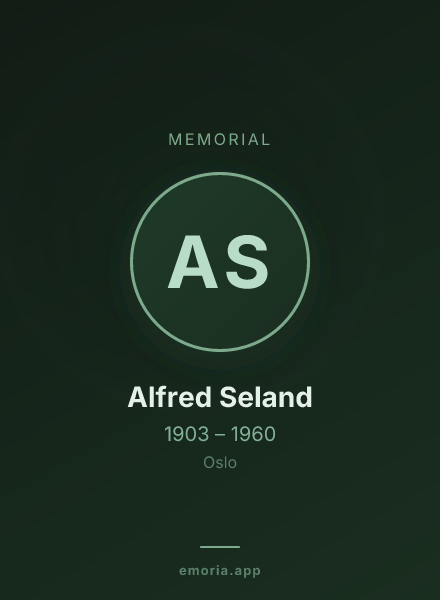 Memorial portrait of Alfred Seland