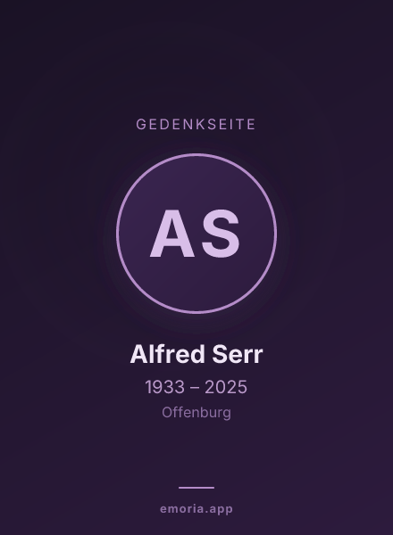 Gedenkportrait von Alfred Serr