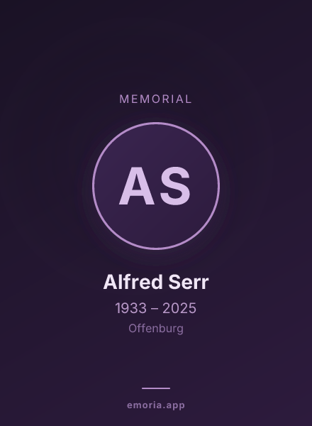 Memorial portrait of Alfred Serr
