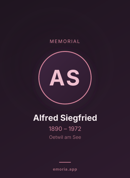 Memorial portrait of Alfred Siegfried
