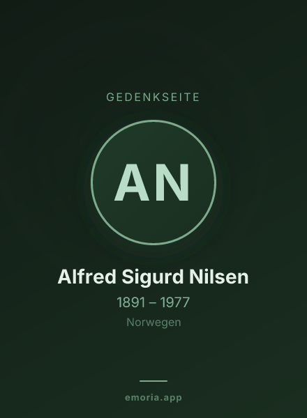 Gedenkportrait von Alfred Sigurd Nilsen