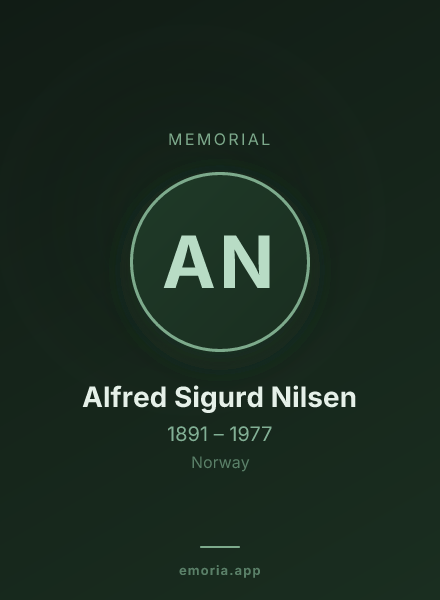 Memorial portrait of Alfred Sigurd Nilsen