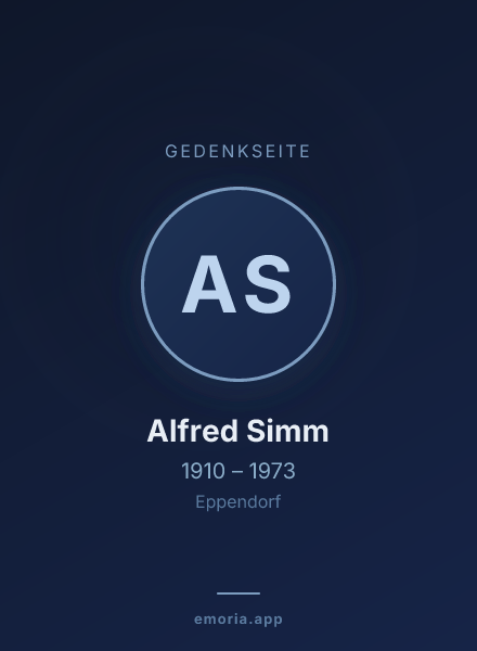 Gedenkportrait von Alfred Simm