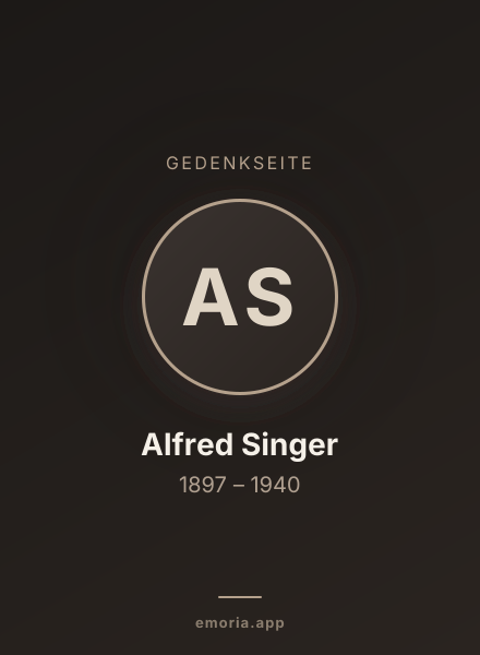 Gedenkportrait von Alfred Singer