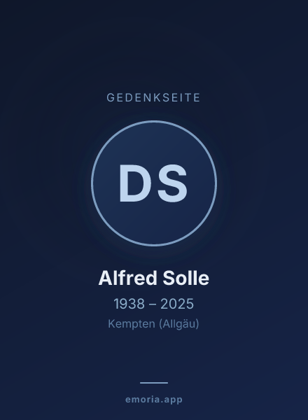 Gedenkportrait von Dr. Alfred Solle