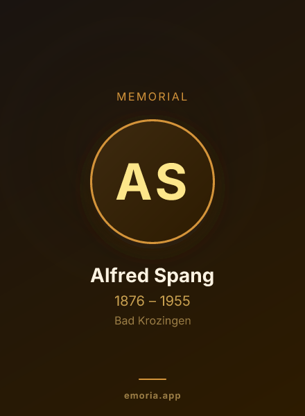 Memorial portrait of Alfred Spang
