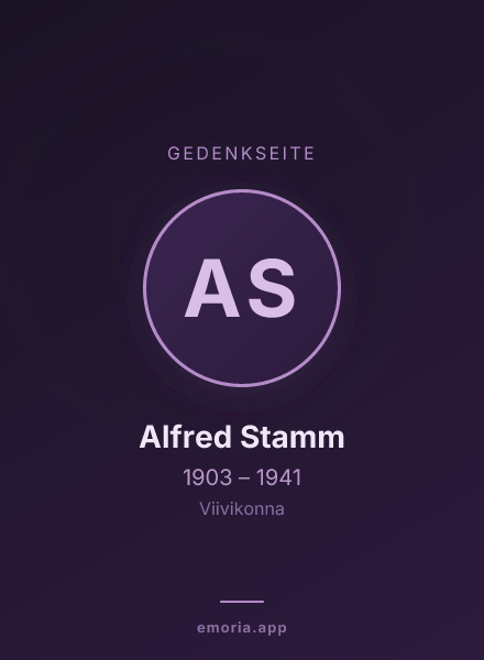 Gedenkportrait von Alfred Stamm