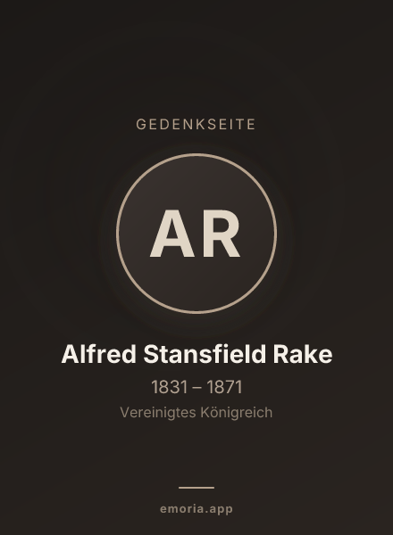Gedenkportrait von Alfred Stansfield Rake