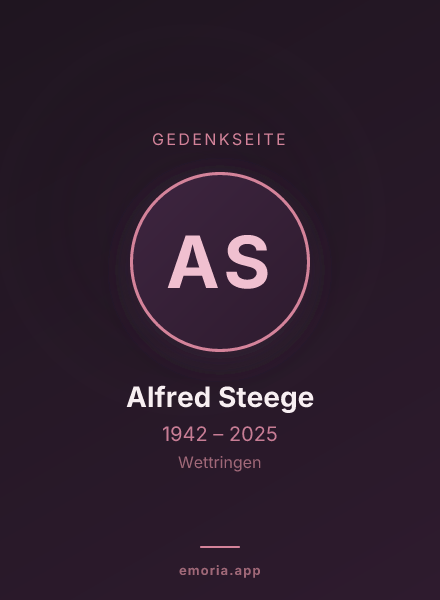 Gedenkportrait von Alfred Steege