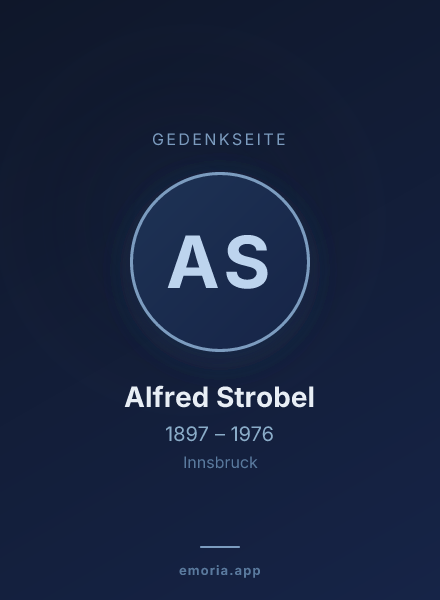 Gedenkportrait von Alfred Strobel