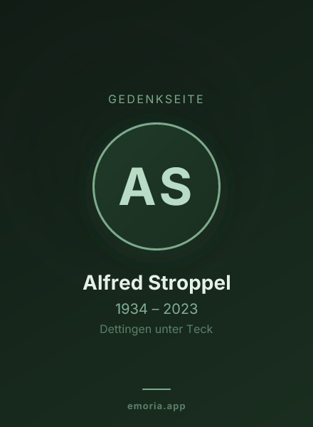 Gedenkportrait von Alfred Stroppel