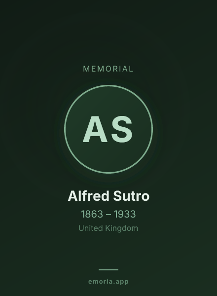 Memorial portrait of Alfred Sutro