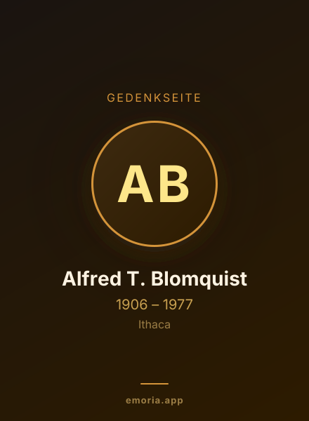 Gedenkportrait von Alfred T. Blomquist