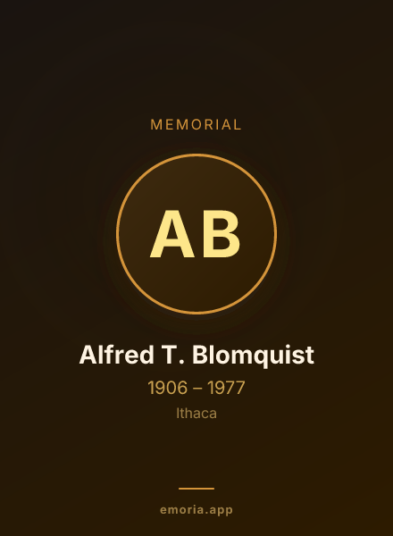 Memorial portrait of Alfred T. Blomquist