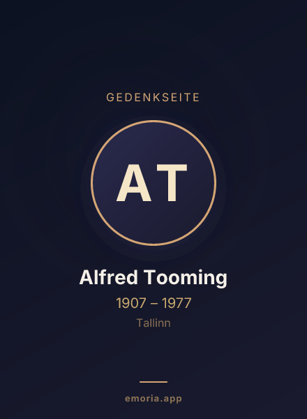 Gedenkportrait von Alfred Tooming