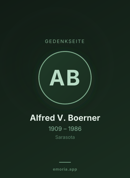 Gedenkportrait von Alfred V. Boerner