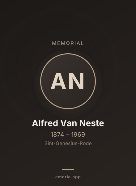 Memorial portrait of Alfred Van Neste
