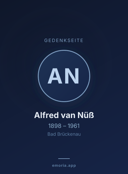 Gedenkportrait von Alfred van Nüß