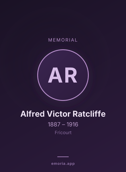Memorial portrait of Alfred Victor Ratcliffe