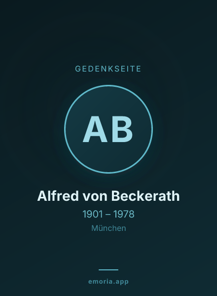Gedenkportrait von Alfred von Beckerath