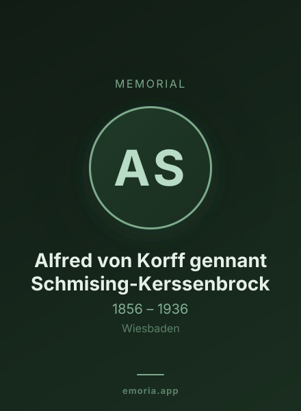 Memorial portrait of Alfred von Korff gennant Schmising-Kerssenbrock