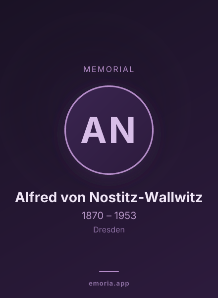 Memorial portrait of Alfred von Nostitz-Wallwitz