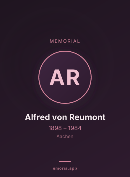 Memorial portrait of Alfred von Reumont