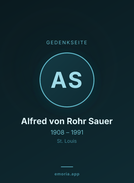 Gedenkportrait von Alfred von Rohr Sauer