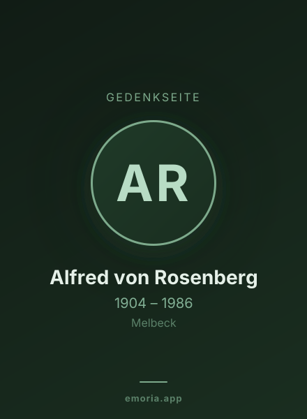 Gedenkportrait von Alfred von Rosenberg