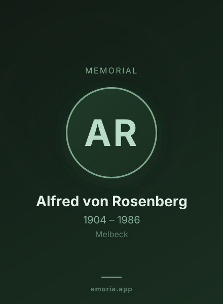 Memorial portrait of Alfred von Rosenberg