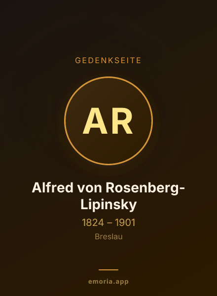 Gedenkportrait von Alfred von Rosenberg-Lipinsky