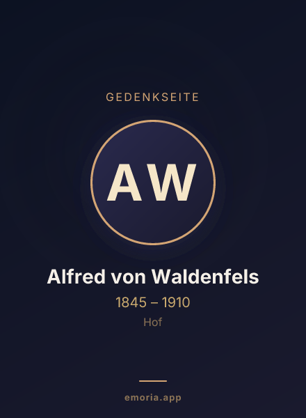 Gedenkportrait von Alfred von Waldenfels